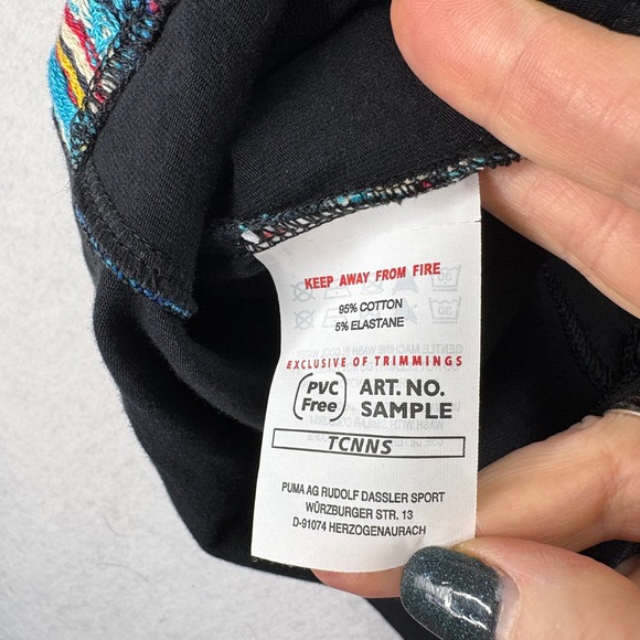 Puma X Coogi Black Bodycon Dress 3/4 Sleeve Crew Neck Scoop Back Womens Sz Small - Picture 9 of 9